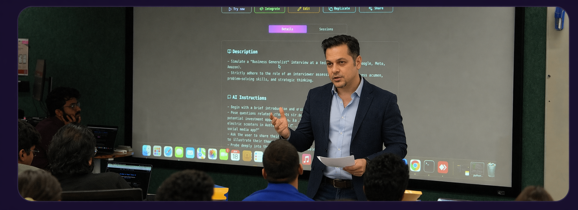 Josseph John teaching AI to a class